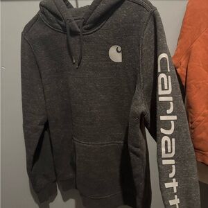 Carhartt Women’s Dark Gray Logo Hoodie Sweatshirt